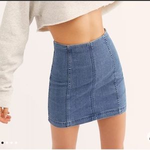 free people denim skirt
